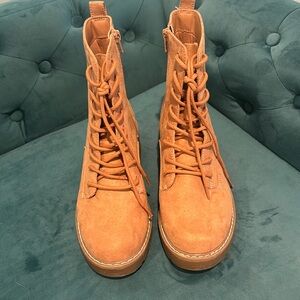 Suede Combat Boots